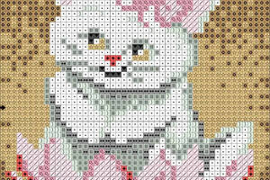 Алмазна вишивка Кішка в квітах кішка райдужний кішка повна викладка мозаїка 5d набори 16x20 см