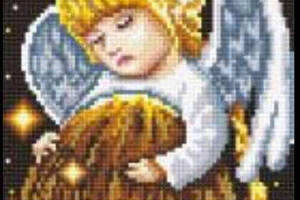 Алмазна вишивка Маленький янголятко Крила милий зберігач вогнища повна викладка мозаїка 5d набори 23x30 см