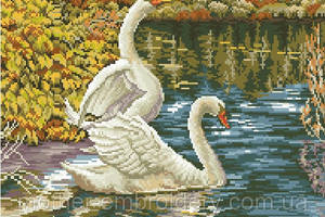 Алмазна вишивка Пара закоханих лебедів Лебедине озеро викладка мозаїка 5d набори 40х50 см
