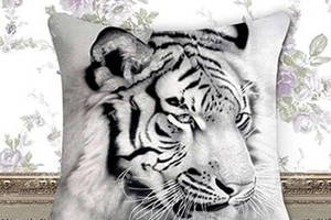 Алмазна вишивка подушка наволочка ' Білий Тигр Взимку ' повна викладка мозаїка 5d набори 41х41 см