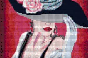 Алмазна вишивка ' Таємнича дівчина ' в капелюсі, червоному, повна викладка, мозаїка 5d набори 31x40 см