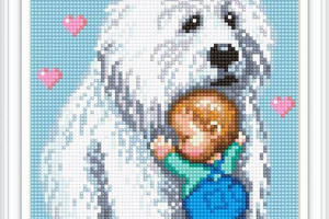 Алмазна вишивка 'Вірний друг' собака пес Дитина малюк повна викладка мозаїка 5d набори 23x30 см