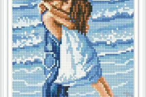 Алмазна вишивка 'Закохана парочка біля моря' хлопчик дівчинка повна викладка мозаїка 5d набори 23x30 см