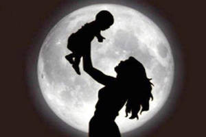 Алмазна вишивка 'Жіноче щастя' місяць, місяць, ніч, небо, романтика, повна викладка, мозаїка 5d, набори 30х40 см