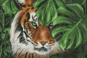 Алмазная мозаика 'Амурский тигр' ©khutorna_art Идейка AMO7586 40х50 см