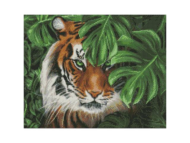 Алмазная мозаика 'Амурский тигр' ©khutorna_art Идейка AMO7586 40х50 см