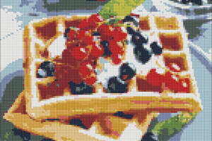 Алмазная мозаика 'Бельгийские вафли с ягодами ©alonka_good' Идейка AMO7140 40х40см