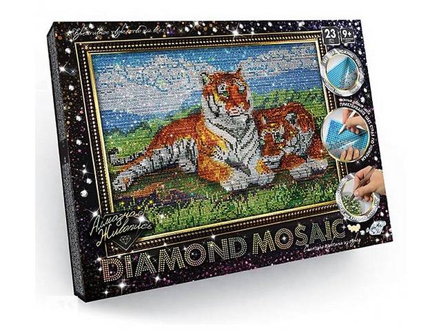 Алмазная мозаика Danko Toys Diamond Mosaic Тигры DM-01-07