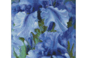 Алмазная мозаика 'Голубые ирисы' © Юлия Томеско Идейка AMO7129 30х40 см