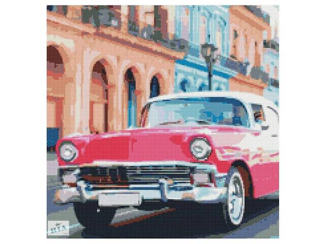 Алмазная мозаика 'Розовый автомобиль Гавани' Strateg GA0007 50х50 см