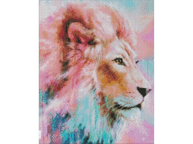 Алмазная мозаика 'Розовый лев' ©Ira Volkova Идейка AMO7454 40х50 см
