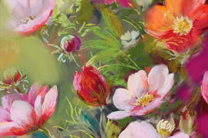 Алмазная мозаика SANTI Летние цветы 40*50см на подрамнике (954449)