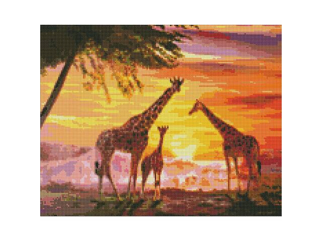 Алмазная мозаика 'Семья жирафов' ©ArtAlekhina Идейка AMO7327 40х50 см