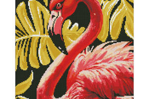 Алмазная мозаика 'Утонченный фламинго' с АВ стразами Идейка AMO7840 40х50см