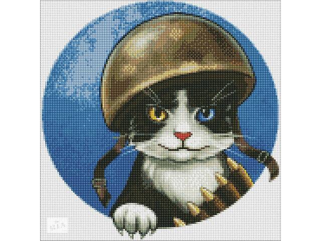 Алмазная мозаика 'Воинственный котик' ©art.irina.pass Идейка AMO7591 40х40 см