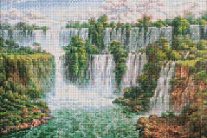 Алмазная мозаика Идейка 'Живописный водопад' ©Сергей Лобач AMO7278 40х50 см