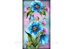 Алмазная вышивка' Полевые цветы ',бабочка, цветы, синие, полная выкладка ,мозаика 5d, наборы 30х48 см