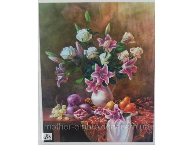 Алмазная вышивка ' Розы и лилии' ваза стол натюрморт полная выкладка мозаика 5d наборы 30х40 см