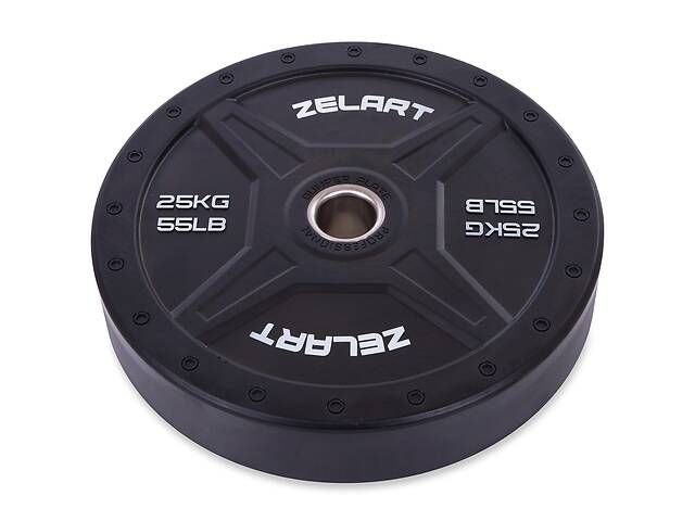 Бамперные диски для кроссфита Zelart TA-2258-25 25кг Черный
