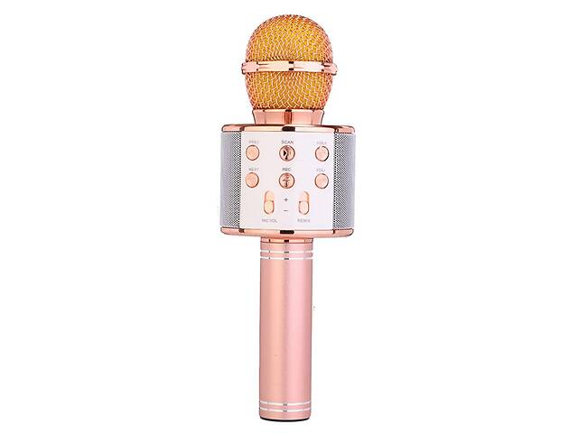 Бездротовий караоке мікрофон WSTER WS-1688 NBZ Bluetooth USB AUX FM Rose Gold