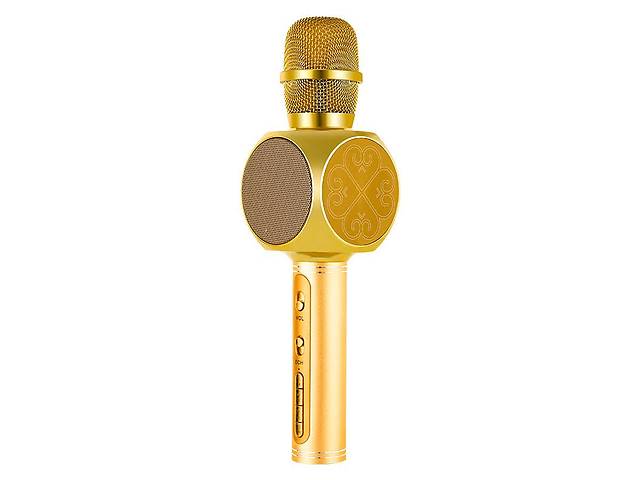 Беспроводной микрофон для караоке 2в1 Party Joy 63PJ Bluetooth с колонкой 3Вт Gold