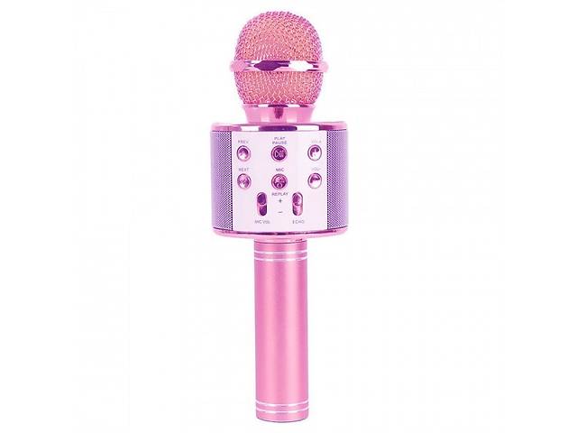 Беспроводной микрофон для караоке с изменением голоса Bluetooth WSTER WS-858 Розовый
