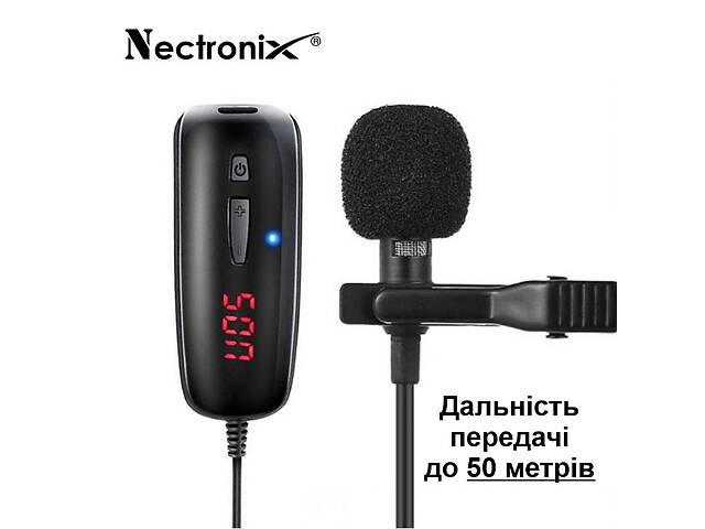 Беспроводной микрофон для телефона, смартфона петличный Nectronix WM-50, до 50 метров