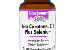 Бета-Каротин, C, Е+Селен, Beta Carotene, C, E Plus Selenium, Bluebonnet Nutrition, 120 капсул