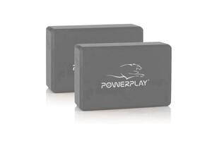 Блок для йоги 2шт PowerPlay 4006 Yoga Brick EVA Сірі