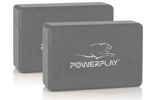 Блок для йоги 2шт PowerPlay 4006 Yoga Brick EVA Сірі