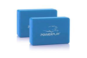 Блок для йоги 2шт PowerPlay 4006 Yoga Brick EVA Сині