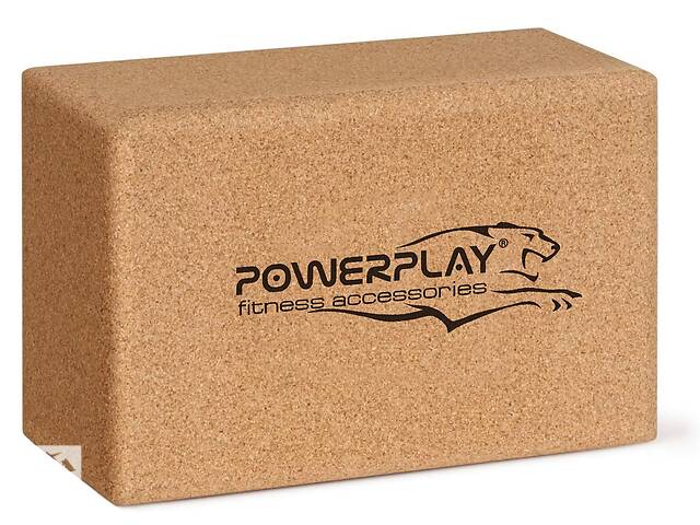 Блок для йоги PowerPlay PP_4006 з пробкового дерева Cork Yoga Block 1шт