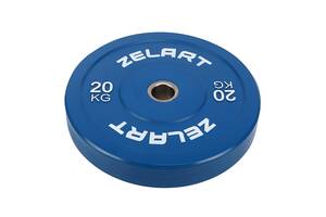Блины диски бамперные для кроссфита резиновые Zelart TA-7797 20 кг Синий (58363174)