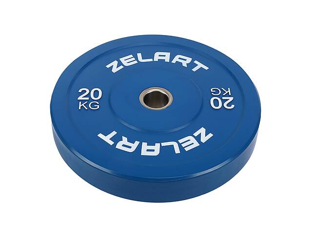 Блины диски бамперные для кроссфита резиновые Zelart TA-7797 20 кг Синий (58363174)
