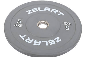 Блины диски бамперные для кроссфита резиновые Zelart TA-7797 5 кг Серый (58363174)