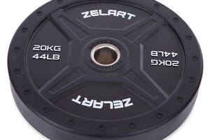 Блины диски бамперные для кроссфита Zelart Bumper Plates TA-2258 20 кг Черный (58363160)