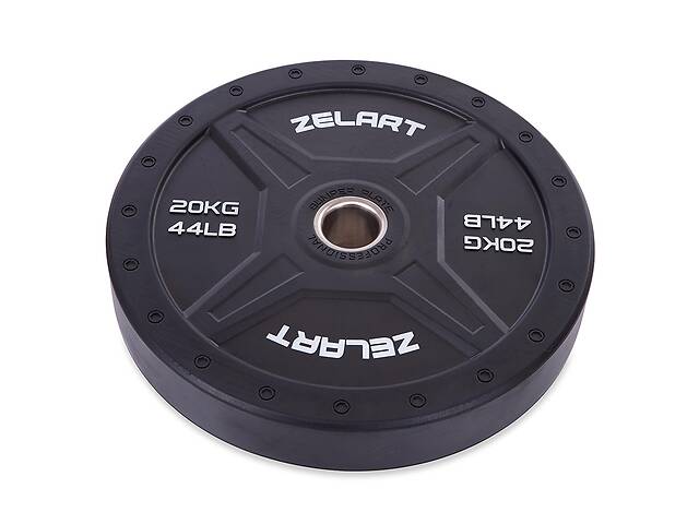 Блины диски бамперные для кроссфита Zelart Bumper Plates TA-2258 20 кг Черный (58363160)