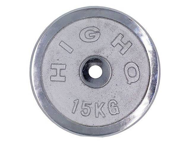 Блины (диски) хромированные Highq Sport ТА-1455 FDSO 15кг Серебряный (58508017)