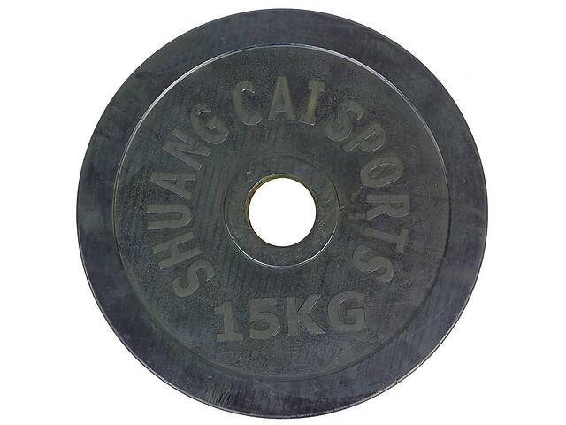 Блины диски обрезиненные FDSO Shuang Cai Sports TA-1448 15 кг Черный (58508114)