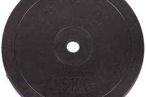 Блины диски обрезиненные SHUANG CAI SPORTS ТА-1446 15кг Черный