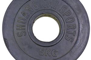 Блины диски обрезиненные SHUANG CAI SPORTS ТА-1836 5кг Черный
