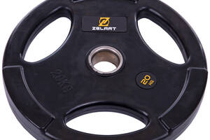 Блины (диски) обрезиненные Zelart TA-2673-20 20кг 51 мм Черный
