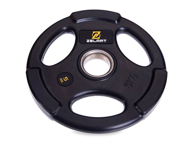 Блины (диски) обрезиненные Zelart TA-2673-5 51мм 5кг Черный