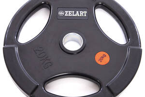 Блины (диски) обрезиненные Zelart TA-5160-20 20кг Черный