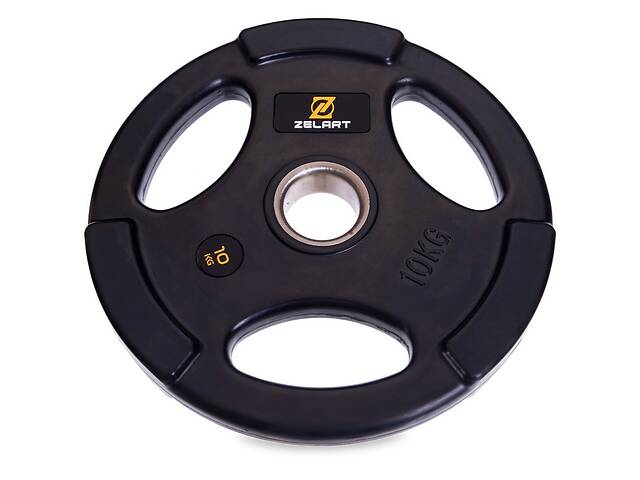 Блины (диски) обрезиненныеZelart TA-2673-10 51мм 10кг Черный