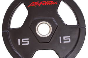 Блины диски полиуретановые LIFE FITNESS SC-80154-15 15кг Черный