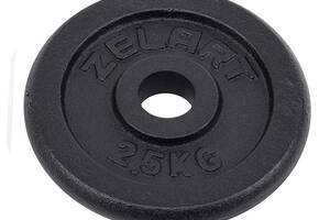 Блины диски стальные Zelart TA-7785 2,5 кг Черный (58363170)