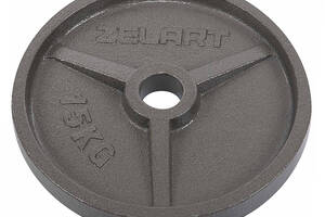 Блины диски стальные Zelart TA-7792 15 кг Серый (58363171)