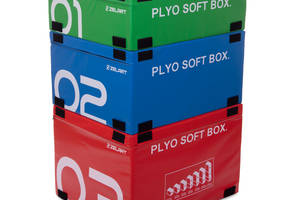 Бокс плиометрический мягкий набор Zelart PLYO BOXES FI-3634 3шт 90х75х30/45/60см зеленый/синий/красный