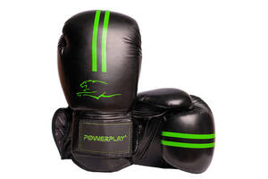 Боксерські рукавиці PowerPlay 3016 10 унцій Чорно-Зелені (PP_3016_10oz_Black/Green)